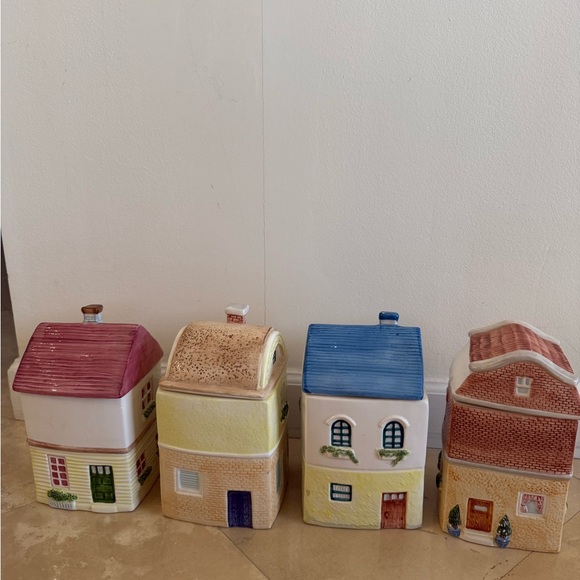 Vintage Village SET OF 4 Dry Good Jars - Picture 5 of 15